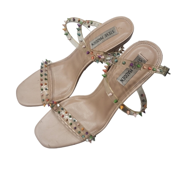 STEVE MADDEN Nuna Spikey Stiletto Heels nude Rainbow 10 - Picture 3 of 7